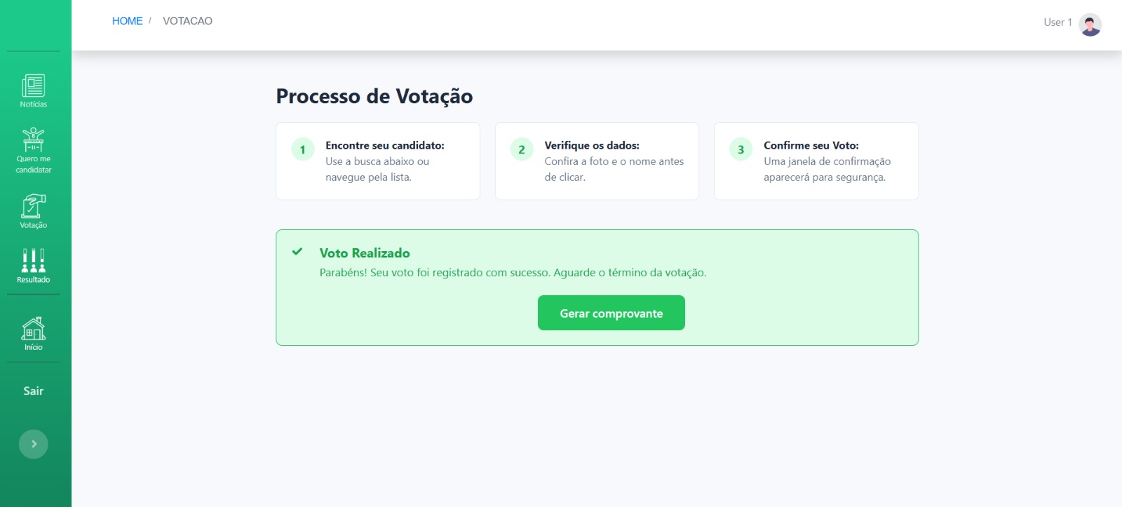 Tela de Votação